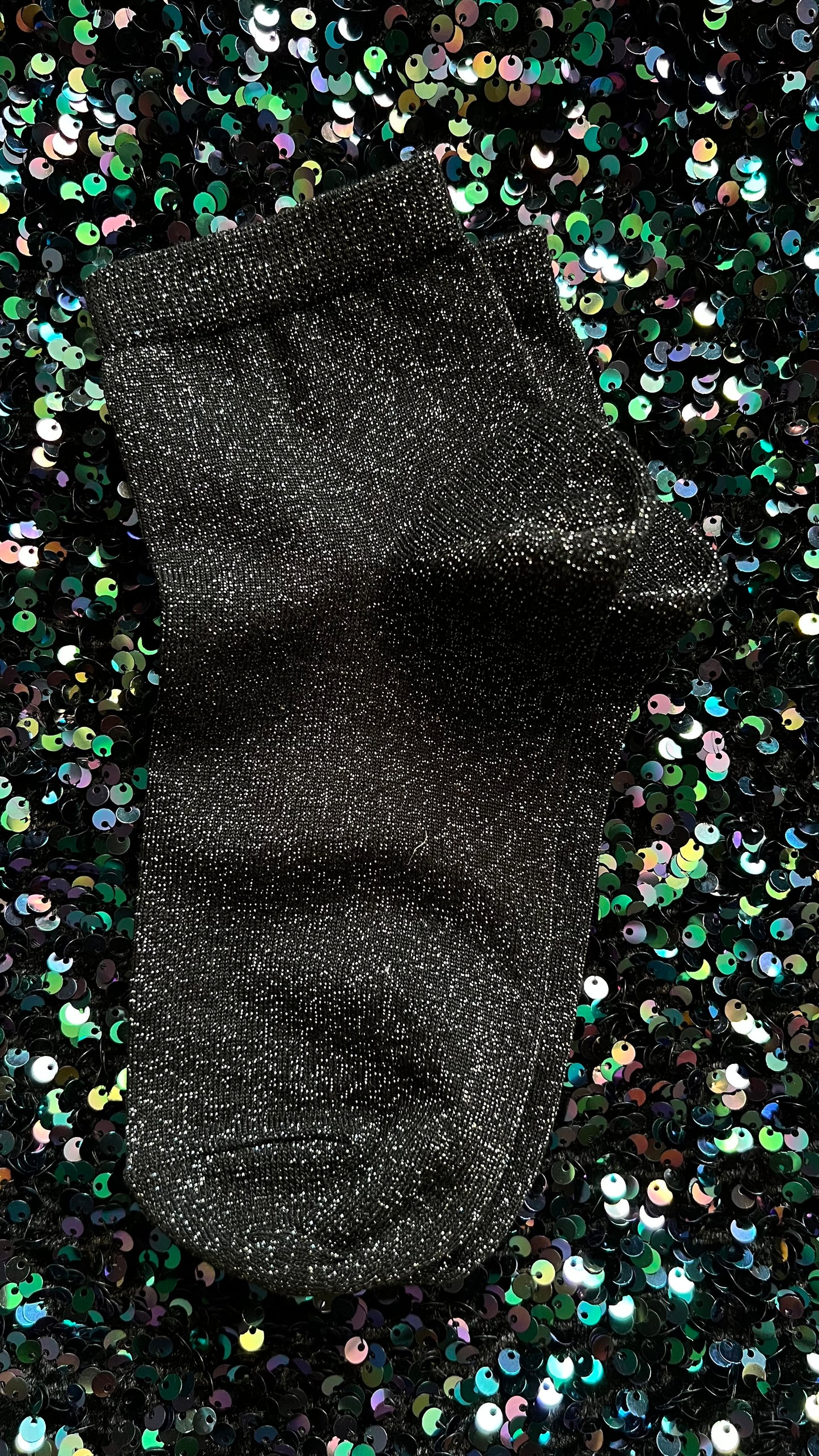 Sparkle - black silver ankle socks