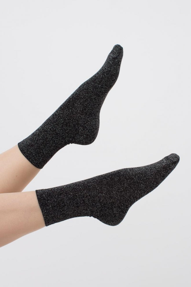 Sparkle - black silver socks