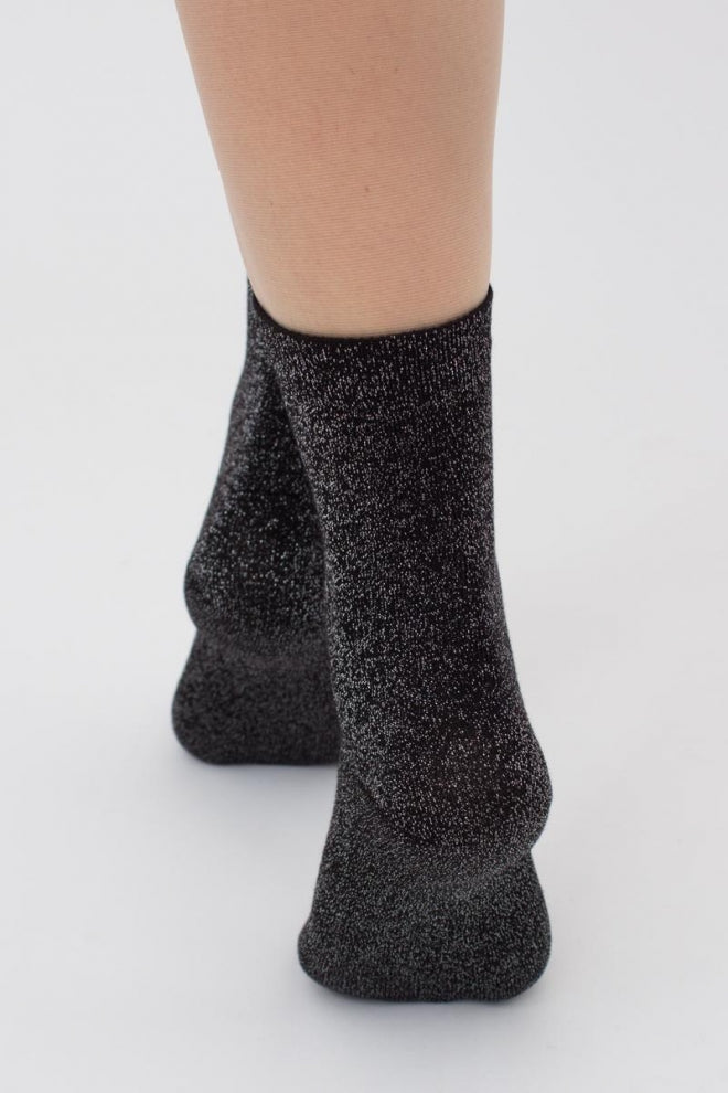 Sparkle - black silver socks